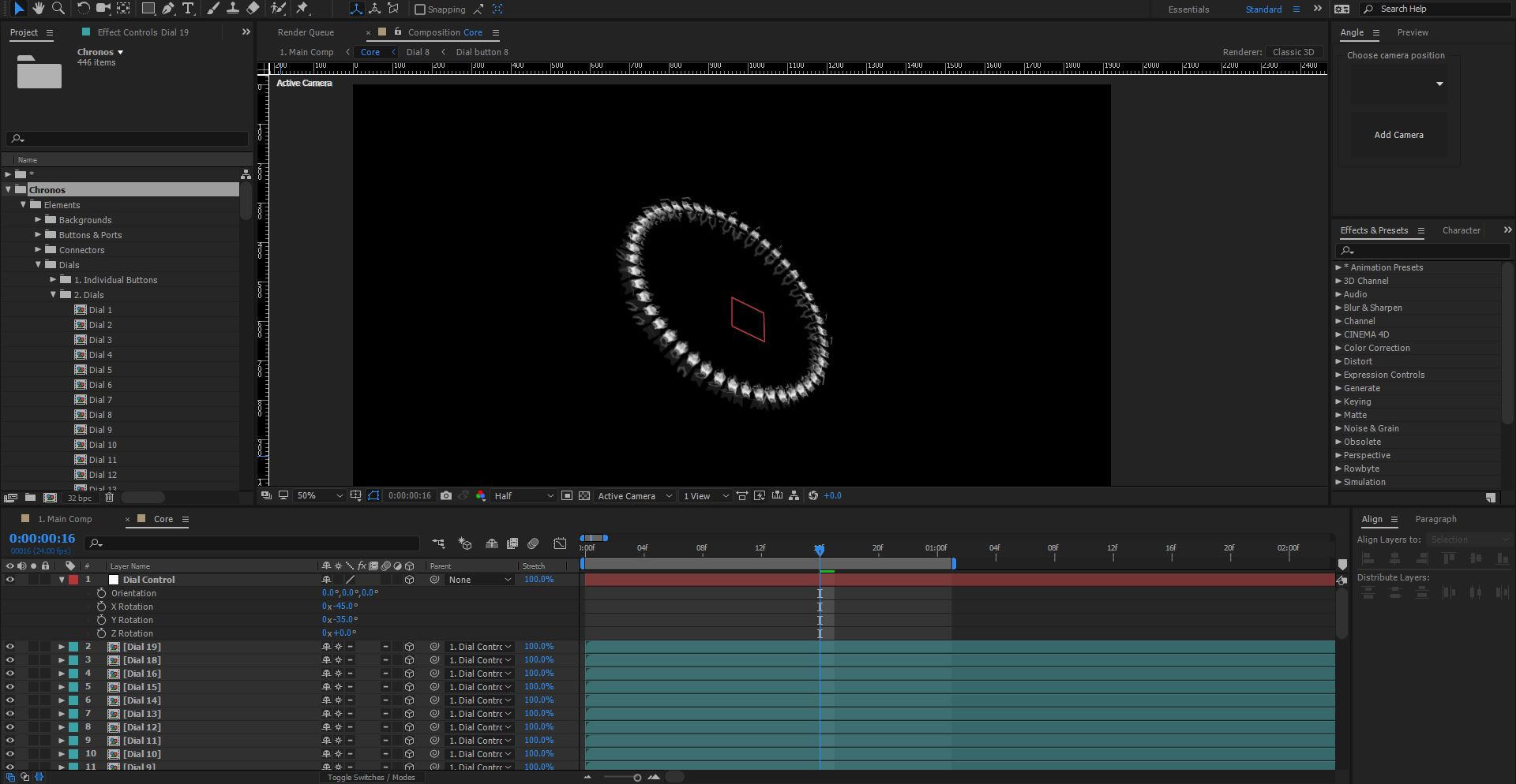 rotated dials sci fi ui after effects