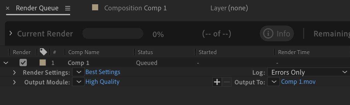 render settings after effects