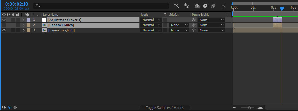 Trimmed adjustment layer after effects