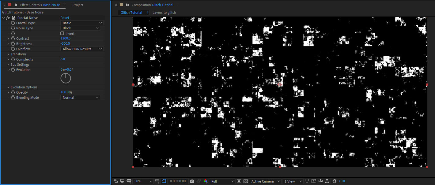 Fractal noise settings after effects