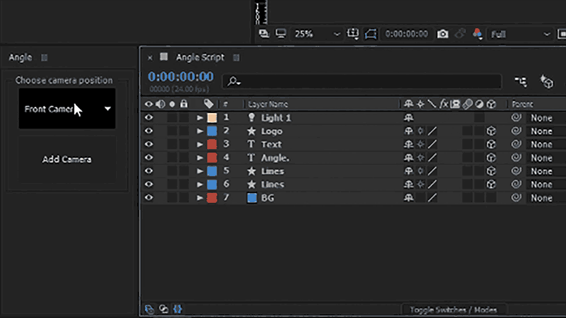 Add isometric camera to after effects angle script