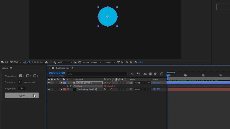 expression wiggle rotation after effects