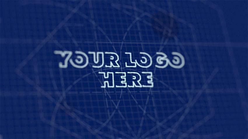 After effects blueprint logo animation template