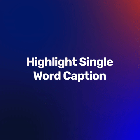 Highlight single word caption animation in After Effects for attention-grabbing text